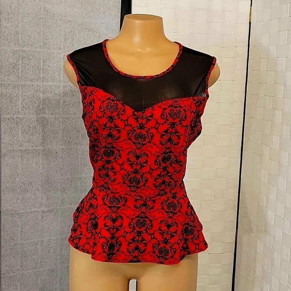 BRAND NEW BONGO SLEEVELESS FLORAL LACE BACK TOP WOMEN"S BLOUSE